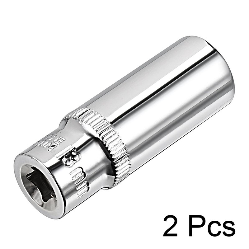sourcing map 2 Pcs 1/4 Inch Drive 13mm 6-Point Deep
