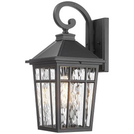 NAXTTII Porch Lights Outdoor Waterproof Exterior Lighting Fixtures 18 Inch Large Size Aluminum Outdoor Wall Lights with Water Ripple Glass E26 Socket