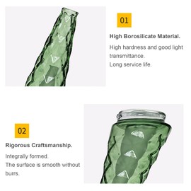 Glass Attachment Accessories, Mini Gradient Crystal Vase, Pro Replacement Top for Table Decoration, Clear Bud Vases in Bulk for Flower (Gray)