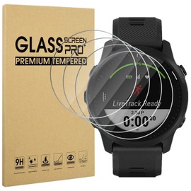 4 Pack Anti-Scratch Film for Garmin Forerunner 945 Screen Protector, HD Tempered Glass Protective Cover for Garmin Forerunner 945, 9H Hardness, Bubble-Free, Easy Installation