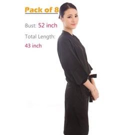 PERFEHAIR Salon Robes Smock for Clients, Hair Salon Client Gown Cape, Black, Black, X-Large (Pack of 4)