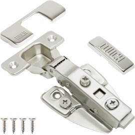 TOUCH Cabinet Hinges (1 Pair, 2 PCS) Face Frame Cupboard Door Soft Close Hinges 1/2" Inch Overlay Concealed European Clip-On Hinges for Kitchen Cabinet 3D Adjustable with Screws