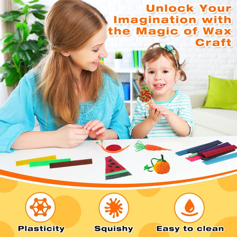 Tivcck 1000 PCS Wax Craft Sticks,Bendable Sticky Wax Yarn Sticks,Reusable