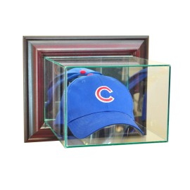New Wall Mounted Cap / Hat Glass Display Case UV Cherry Molding FREE SHIPPING