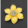 Daffodil Brooch Radiant Yellow Enamel Petals & Gem Middle