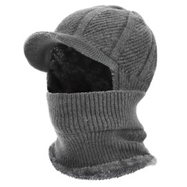 TAGVO Winter Knitted Balaclava, Visor Beanie Hat, Mask Neck Warmer Snood for Cycling Ski Hiking