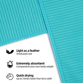 Hosuni Microfibre Towel, (60x30cm Small Towel+50x100cm Gym Towel), Compact Quick Dry Travel Towel, Gym Towel Men Suitable for Fitness, Beach, Gym, Camping, Swim (S+M)
