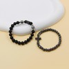 Tobestu 2Pcs Black Obsidian and Hematite Bead Bracelets - Christian