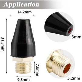 Eyech 15PCS Rubber Air Tool for Air Nozzle Tip, 1/8" NPT Blow Gun Rubber Tip for Air Nozzle Tip, Black Air Compressor Nozzles Tips for Air Blow Gun