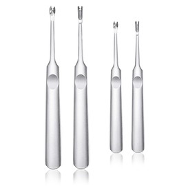 KDSSYFT 4 Piece Set Leather Craft Edge Removal Tool Groove Leather Tool Stainless Steel U-shaped V-shaped Fork Head Integrated Anti-Slip Rust Polishing Trim Removal Tool for Leather Treats Easy to Use