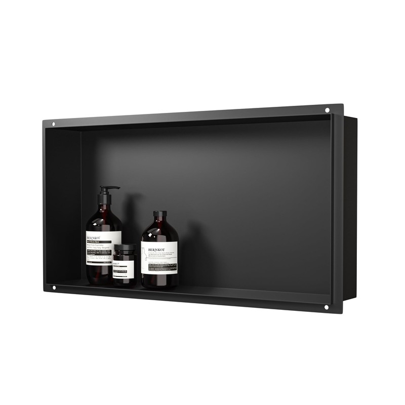 Bernkot Stainless Steel Shower Niche 24" X 12" Matte Black