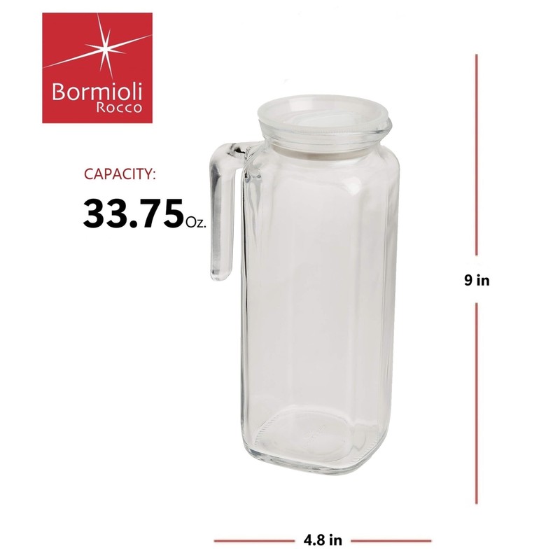 Bormioli Rocco Glass Frigoverre Jug With Airtight Lid 33.75oz :