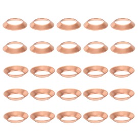 PATIKIL Flare Gasket, 25 Pcs Fit for 3/8" Tube Size 45 Degree Copper Flared Pipe Fittings for Air Conditioner Refrigeration Accessories