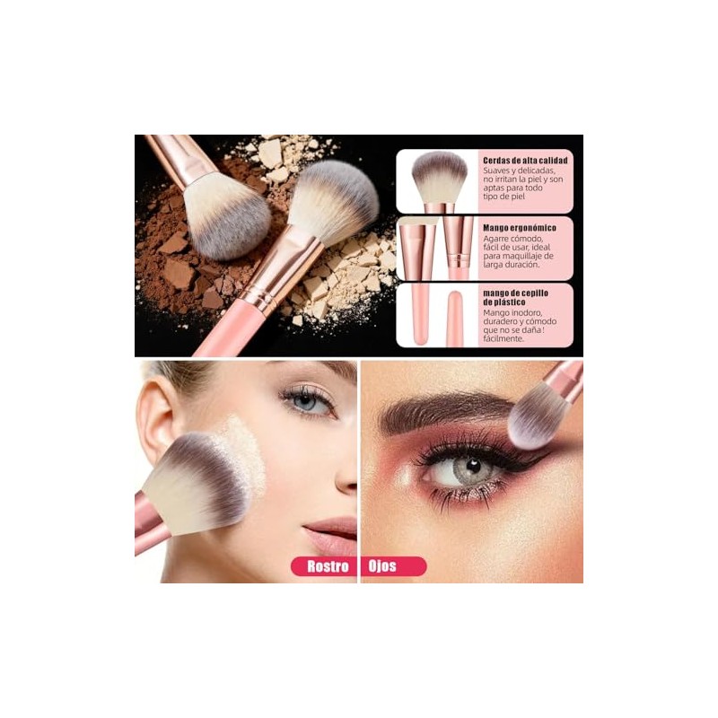 Set de 70 Piezas Brochas de Maquillaje Profesional Completo, Juego