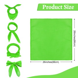 Cyunda Chiffon Scarf for Women and Girls, 26x26 inches Square Neck Scarf, Classic Retro Ribbon Handkerchief for Hair Wrapping,Green