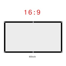 60-120 Inch Foldable Projection Curtain Non-Crease 16:9 White Cinema Projector Screen Portable, for Outdoor Camping Movie, Open-air Cinema, etc(60in)