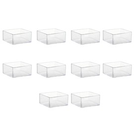Leliafleury 10Pcs Rubber Leg Tips 60mm x 60mm Square Rubber End Caps Clear Chair Leg Covers Non-Slip Rubber Furniture Feet Replacement Tips for Tables Chairs Desks
