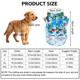 3 Pieces Pet Dog Hawaiian Costume Summer Shirts for Dogs Hawaiian Dog Cat T-Shirts Cute Sunglasses and a Colorful Wreath for Small to Medium Dog (Large)