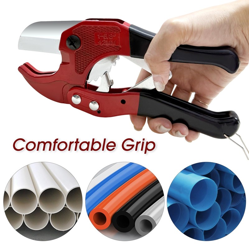 42 mm Plastic Pipe Cutter, Heavy Duty Ratchet Type Pipe