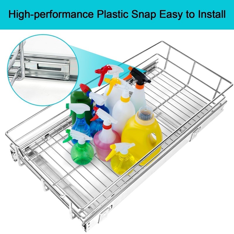 Pull Out Cabinet Organizer 14" W X 22" D, Slide