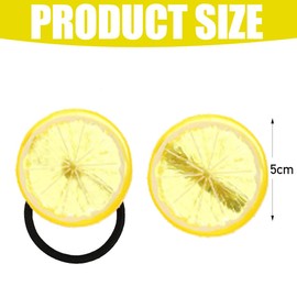 ZORTVUL Pack of 4 Hair Clips Yellow Hair Clips + Yellow Elastic Hair Scrunchie Girls Women Cute Fruit Hair Accessories for Carnival Party