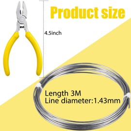 Mudder 10 Feet High Temp Wire Nichrome Heat Resistant Metal Wire 17 Gauge with a Mini Plier General Purpose Support Wire Craft Wire for DIY Jewelry Making