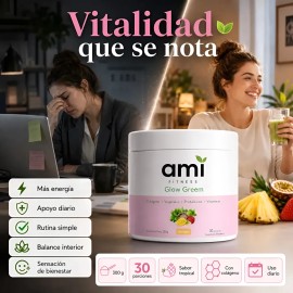 Ami Glow Green Colágeno Probióticos Fitness Mujer