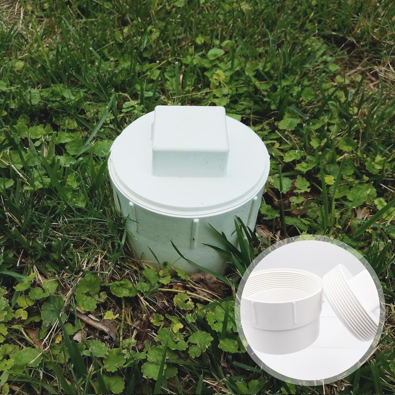 4" PVC Sewer Cleanout Adapter with Plug and Tape Durable