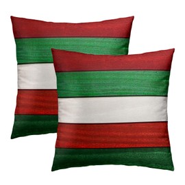 Christmas Throw Pillow Covers 18x18 Inch Red Green Color Wooden Board Plank Decorative Pillow Case Cushion Cover for Home Couch Bed Sofa Winter Holiday Room Decor Xmas Gift