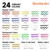 Shuttle Art Fabric Paint, 24 Colors 3D Permanent Paint with