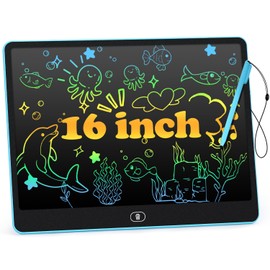 Gifts for Girls Boys Toys, LCD Writing Tablet 16 Inch, Drawing Pad for Kids, Toddler Travel Essentials Toys, Coloring Books for Kids 4-6, Road Trip Activities, Christmas Stocking Stuffers, Blue
