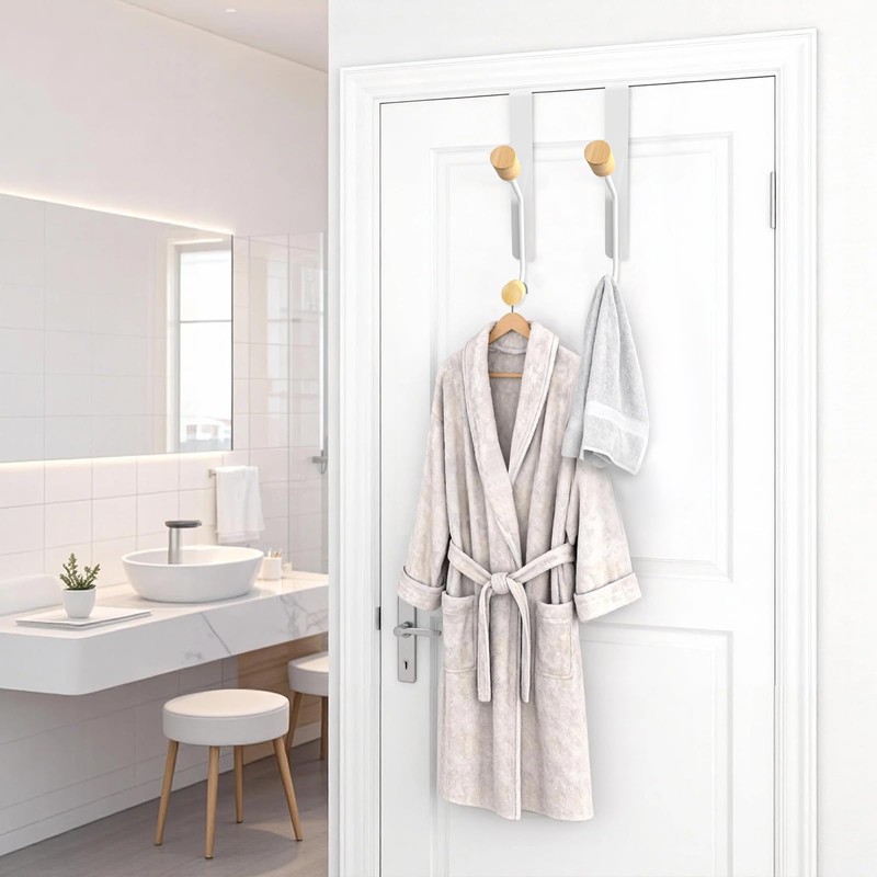 GAOHUI 2 Pack Over Door Hooks, Double Over Door Hangers