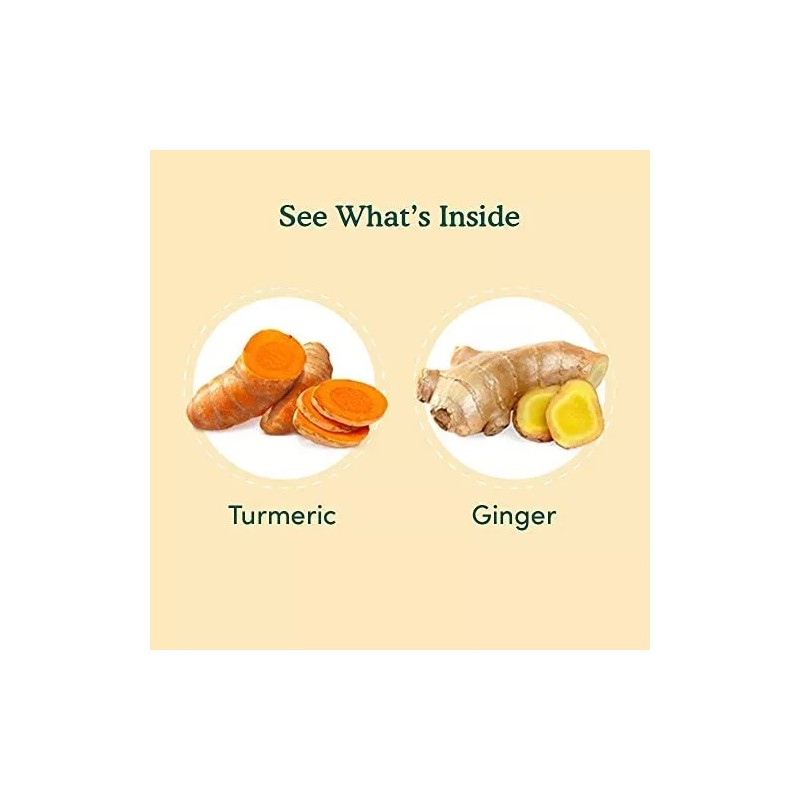 Vahdam Turmeric Ginger Herbal Tea 100 Count Caffeine Free Biodegradable