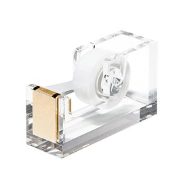 Modern Acrylic Tape Dispenser with Gold Accents