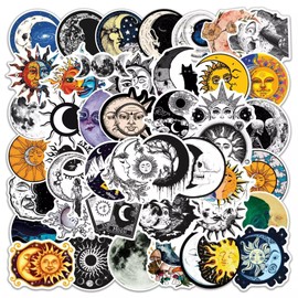 HNTR Sun and Moon Stickers | 50 Astrology Ying Yang Decals