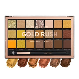 Profusion Cosmetics 21 Sombras PLT Ojos Gold Rush Paleta Vegano Duración Larga Oro                                                                    