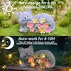 LEAESMHR Solar Cat Outdoor Statue, Resin Solar Cat Lights with