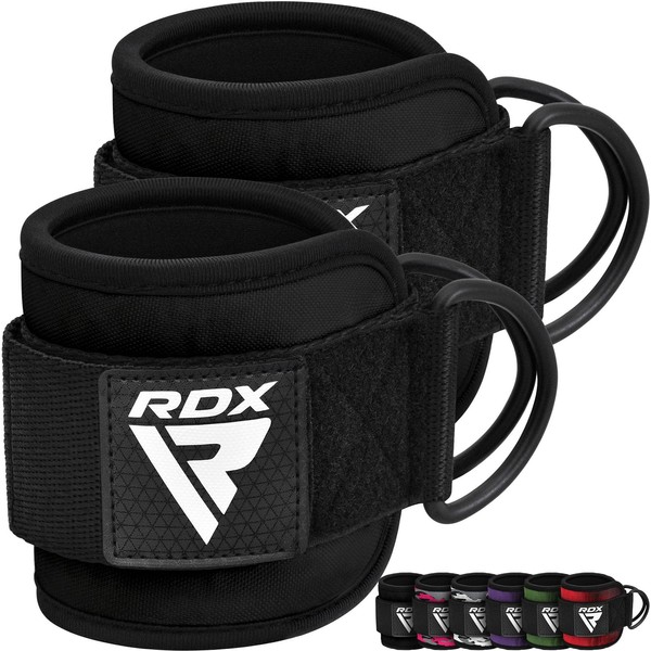 RDX Ankle Straps for Cable Machines Resistance Bands Attachment, 7mm Neoprene Padded 10”x4”, Gym Wrist Cuff Women Men Home Fitness, Weight Lifting D-Ring Booty Leg Workout Curls Kickbacks Hip Abductor