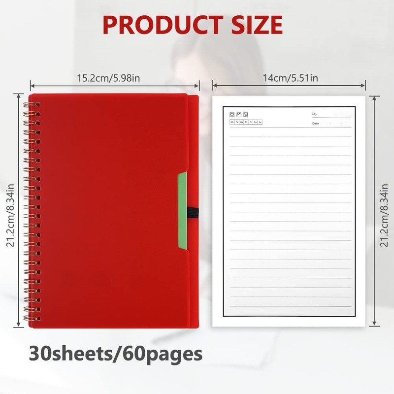 Vicloon Smart Reusable Notebook A5, Wirebound Notebook with 2 Frixion