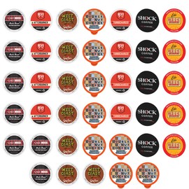 High Caffeine Coffee Pods Variety Pack - Sample The Strongest Coffee From the Top Brands with Our Extra Caffeine Sampler of 40 Coffee Pods Compatible with Keurig K Cup Coffee Makers