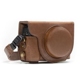 MegaGear "Ever Ready" Protective Leather Camera Case, Bag for Canon PowerShot G7 X Digital Camera (Dark Brown)