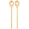teemando 2 X Sturdy Branded Wooden Cooking Spoons with Heart