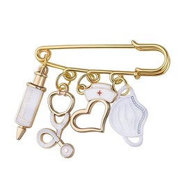 Nurse Brooch Pin for Women Men Lpn Rn Nursing Pin Vintage Nurse Badge Pin for Clothes Pant Bag Charms Gold Brooch Pins for Women Nurse Practitioner Preceptor Gifts for Nurse Teacher Student