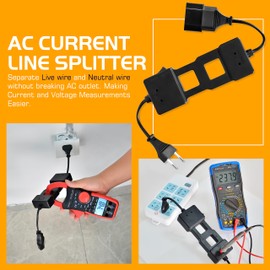 AC Line Splitter, Kethvoz Line Splitter Separate Socket Hot/Neutral Conductor without Disassembly, Portable Multimeter Accessory for Safe Measurements of Current Voltage