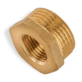 Brass Hex Bushing 1" Male x 1/2" Female Brass for Repair Threaded Pipe Fitting