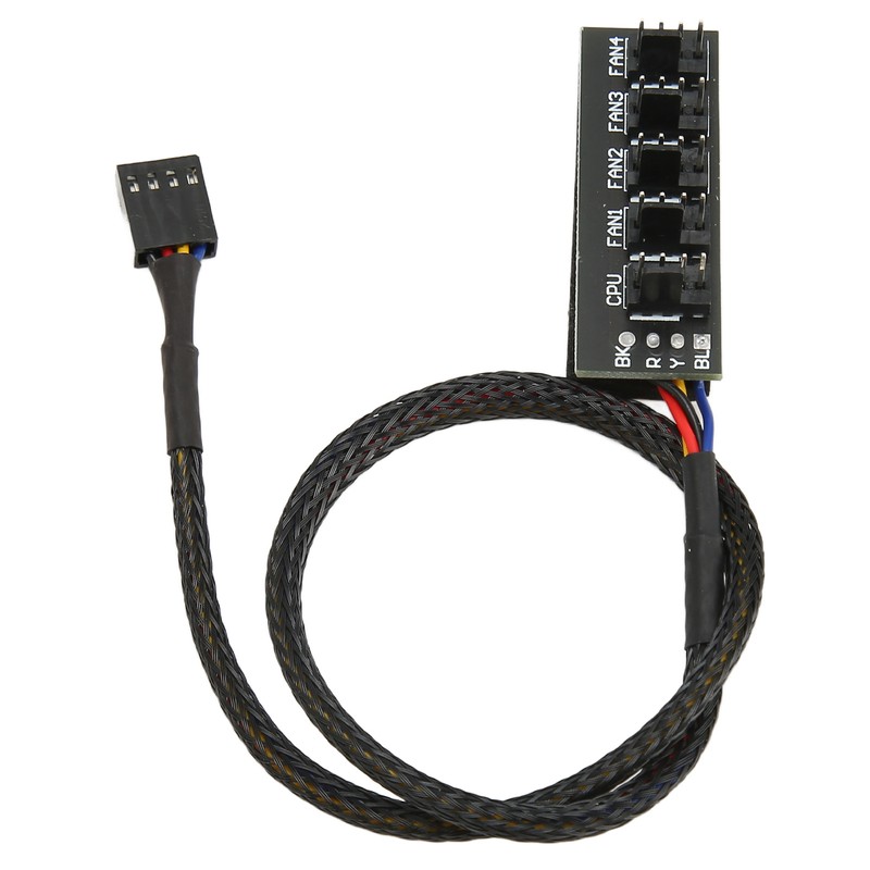 2Pcs PWM Fan Hub 5 Way 4Pin 13.8in Cable Length