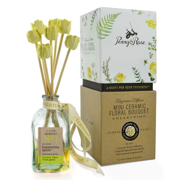 Penny & Rose Ceramic Tulip Diffuser | Summertime Spirits Oil
