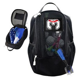 yoson.k Sports Soccer Shoe Gloves Carring Zipped Bag with Patches (1, Black)