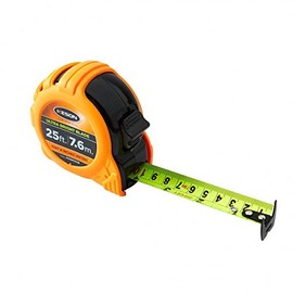 Keson PG181033UB Short Tape Measure with Nylon Coated Ultra Bright Steel Blade (Graduations: 1/10, 1/100 & ft, in, 1/8), 1-Inch by 33-Foot