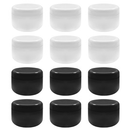 Cosmetic Jars, 12 Pcs 20 Gram BPA Free Refillable Makeup Sample Empty Containers with Lids for Make Up, Paint, Jewelry, Travel (6 White 6 Black)